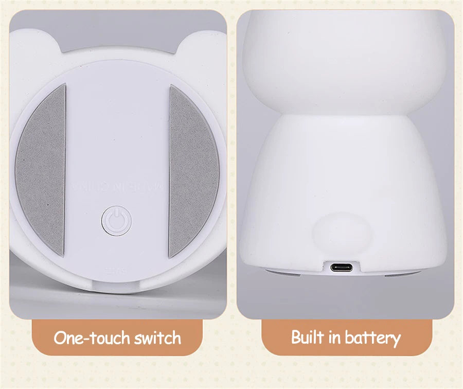 LED Night Light cute Rabbit Animal Cartoon Silicone Lamp