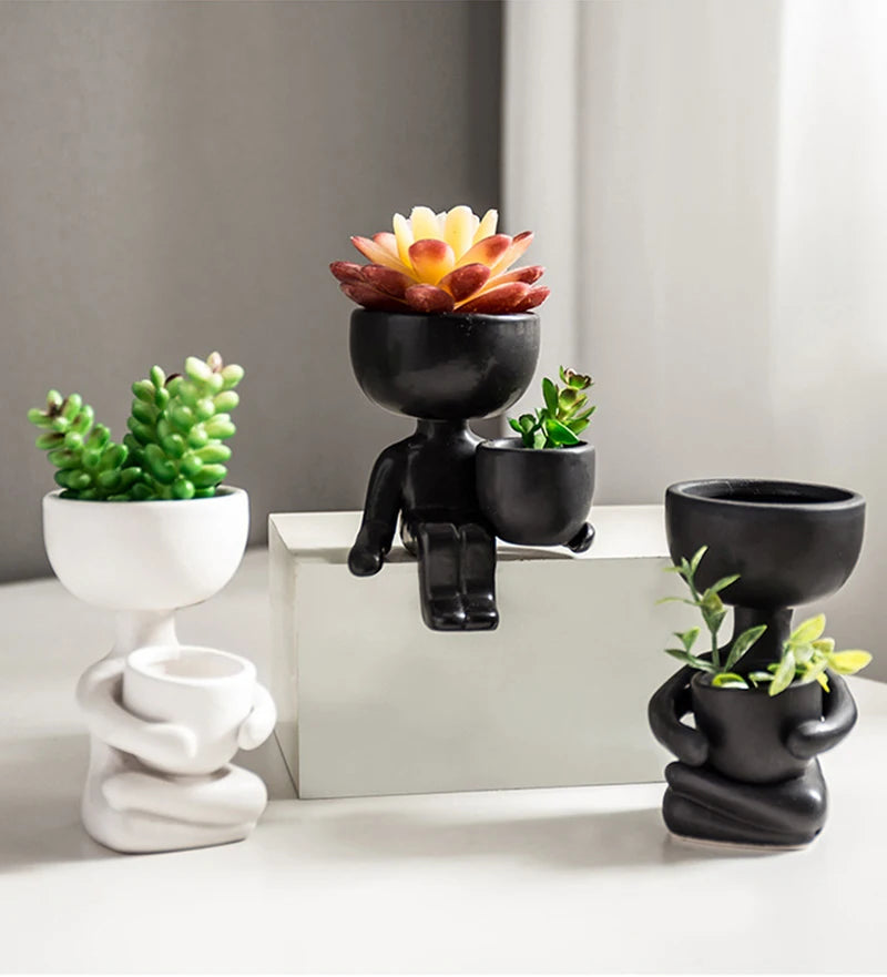 Imitation Humanoid Ceramic Flower Pot