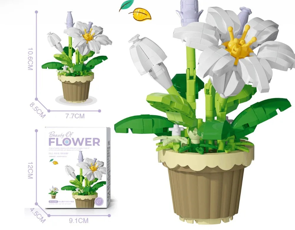 Building Block Flower Potted Plant