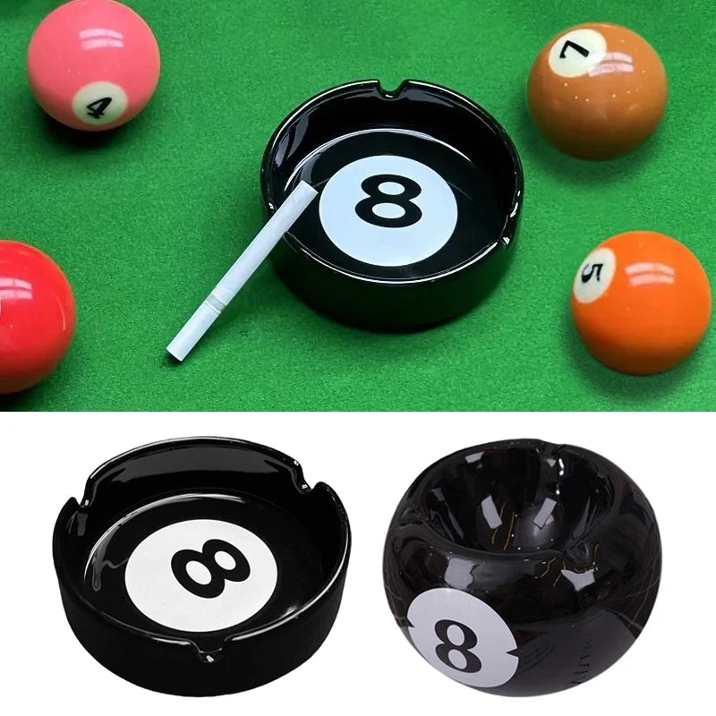 Black Eight Ceramic Ashtray