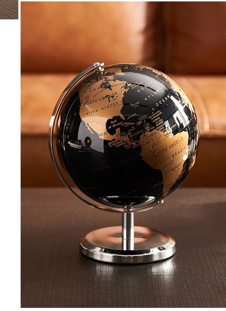 Metal Base World Globe
