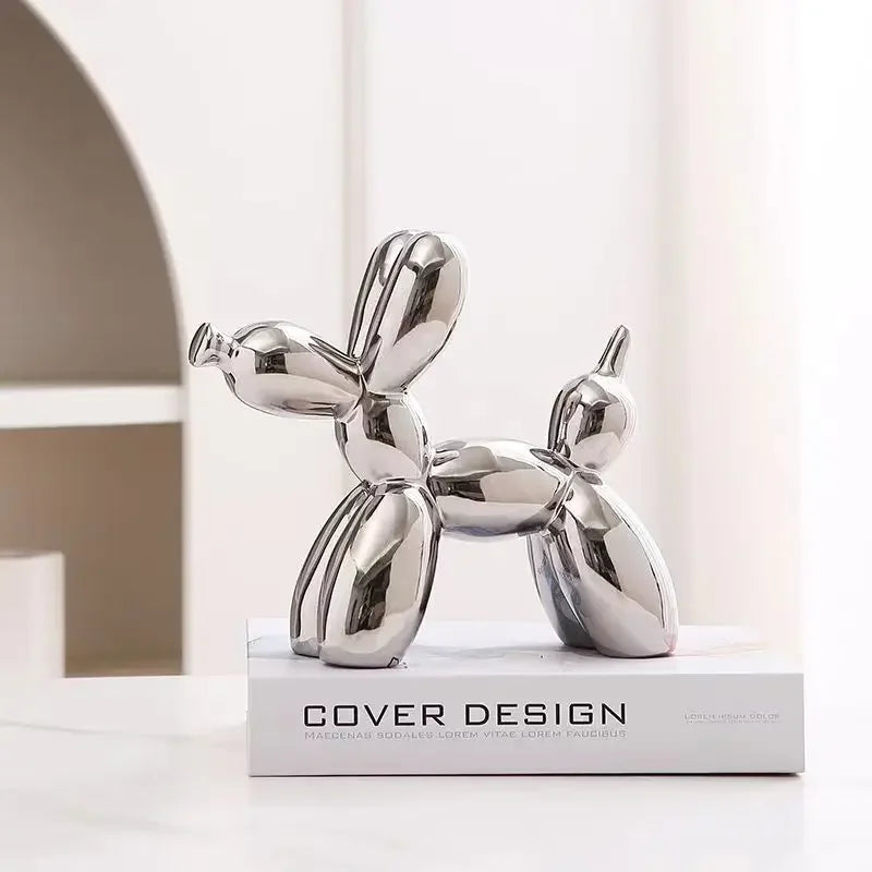 11cm/4.3inch Creative Balloon Dog Abstract Ceramic Ornament Sculpture