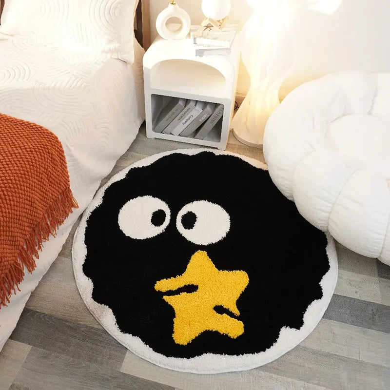 Cartoon Black Briquettes Carpet