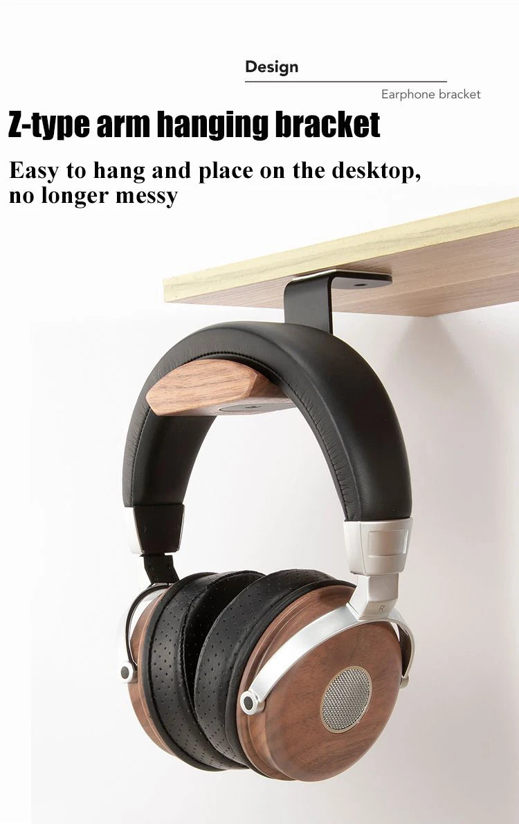 Pure Wood Walnut Headphone Stand