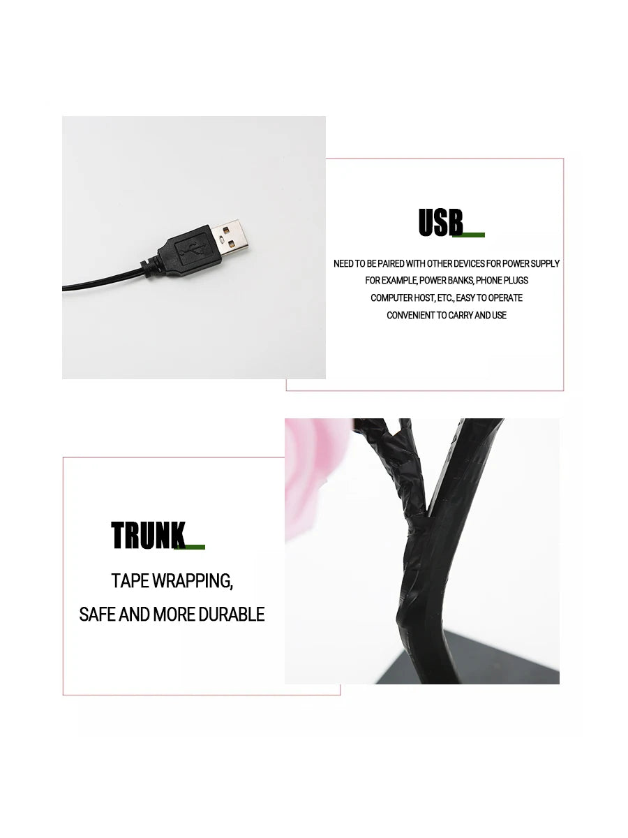 LED Table Lamp Rose Flower Tree
