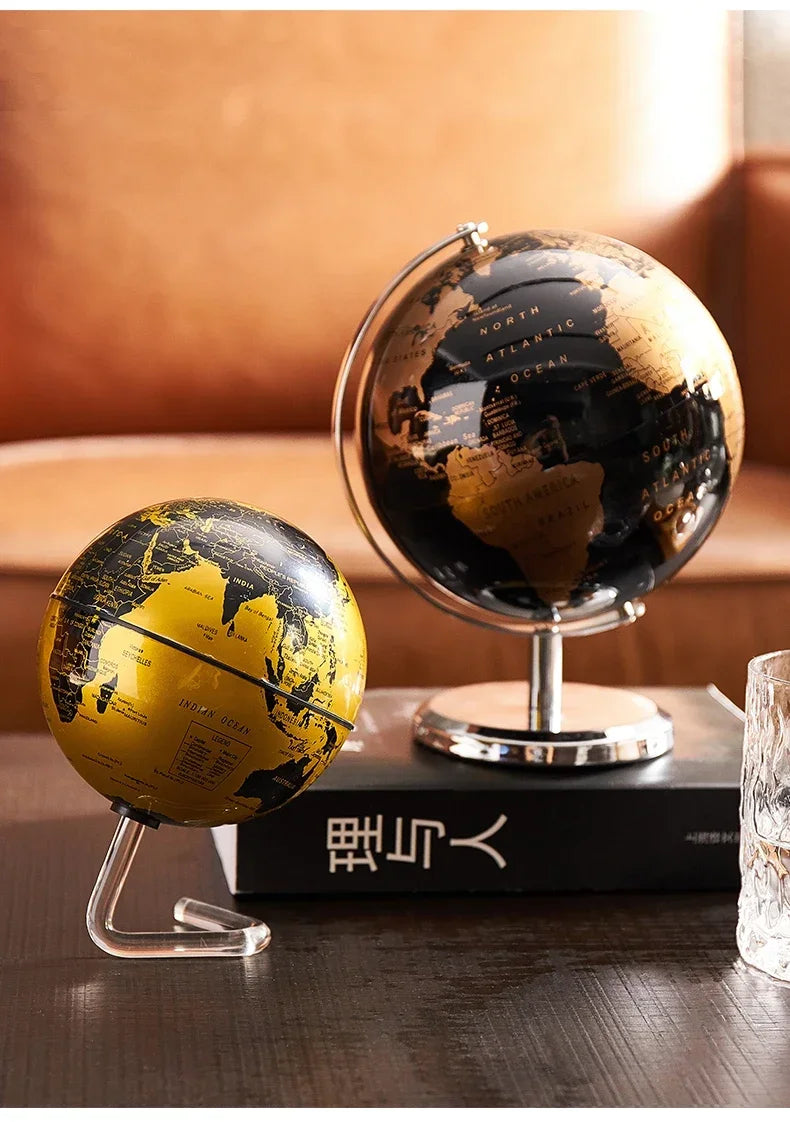 Metal Base World Globe