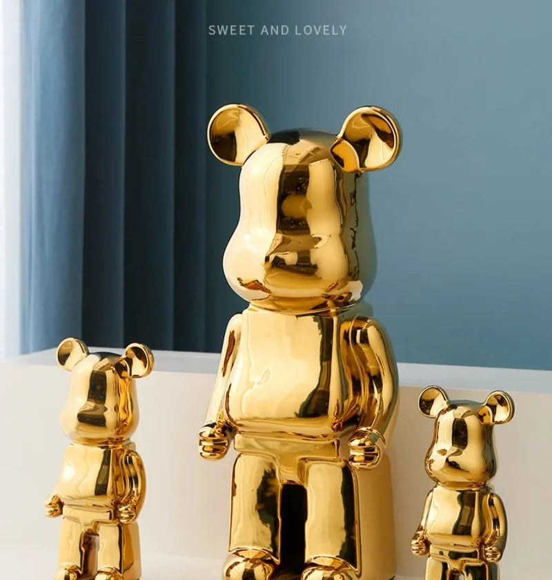 Aesthetic Bear Figure Ceramics Sculpture
