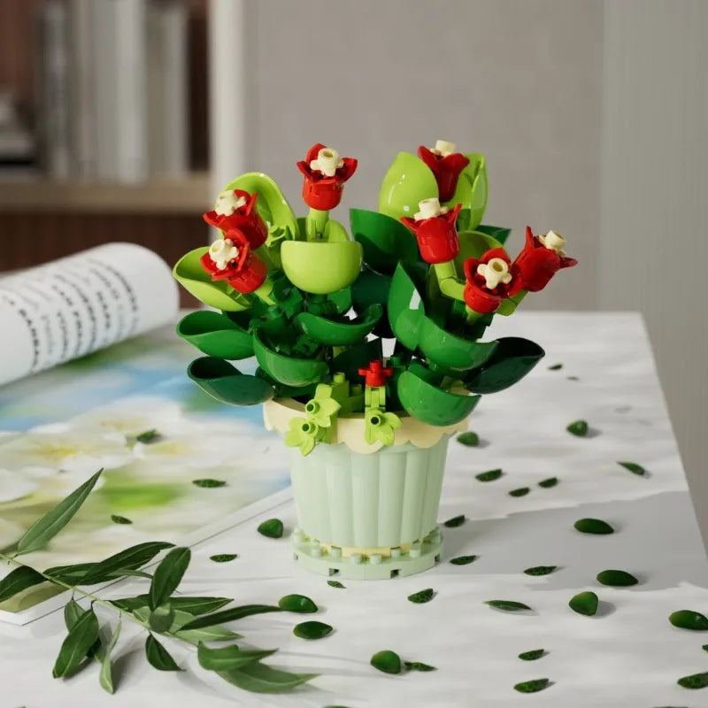 Building Block Flower Potted Plant