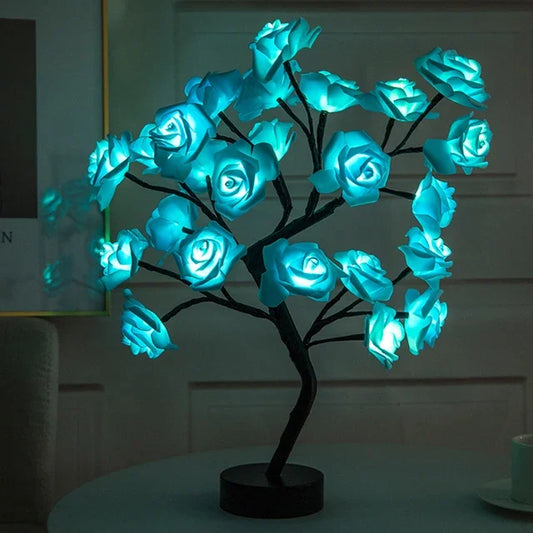 LED Table Lamp Rose Flower Tree