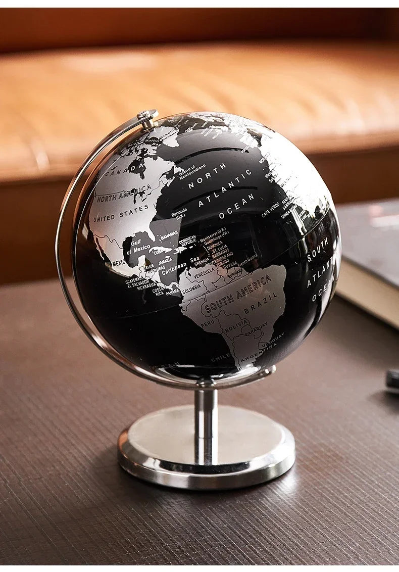 Metal Base World Globe