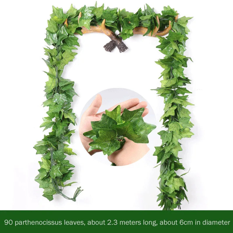 1Pcs 230cm green silk artificial Hanging ivy leaf garland plants
