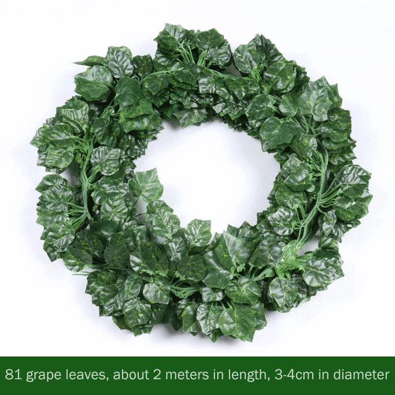 1Pcs 230cm green silk artificial Hanging ivy leaf garland plants