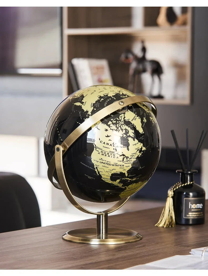 Metal Base World Globe