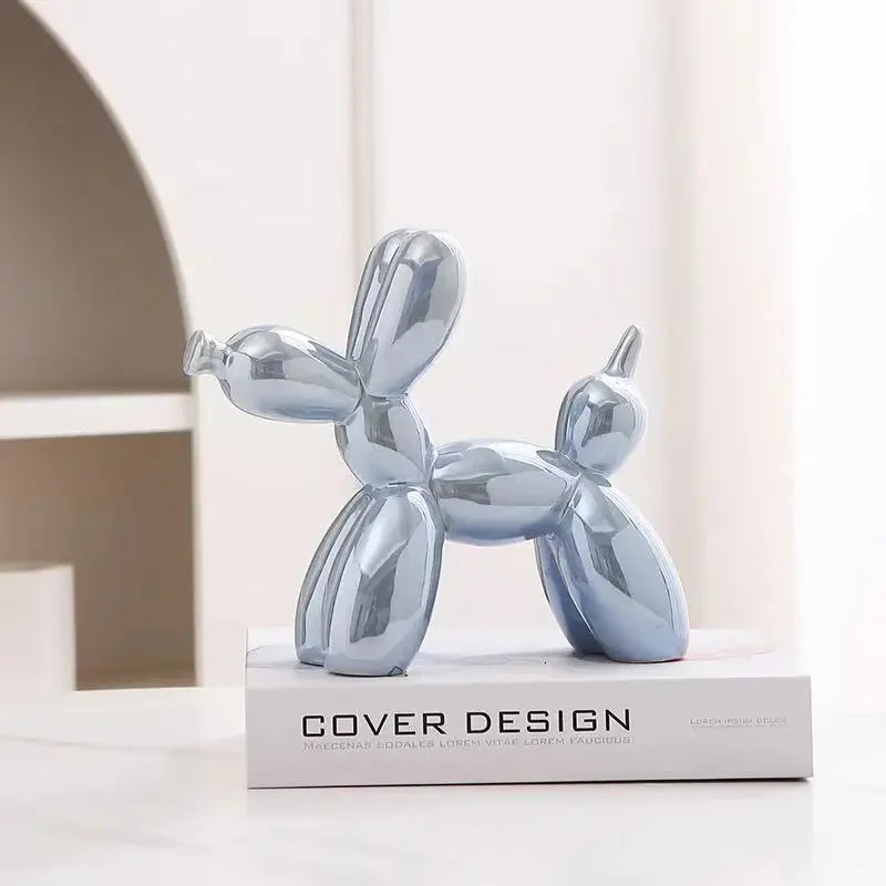 11cm/4.3inch Creative Balloon Dog Abstract Ceramic Ornament Sculpture