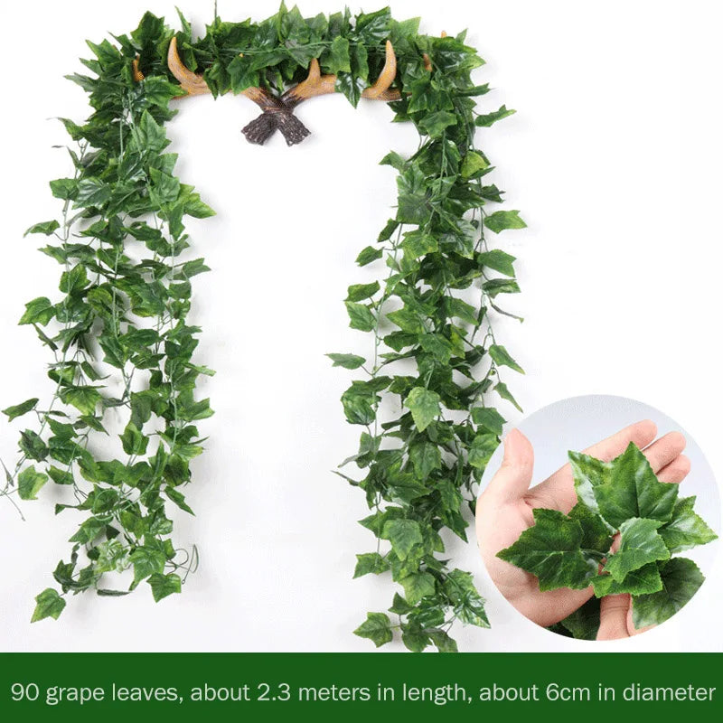 1Pcs 230cm green silk artificial Hanging ivy leaf garland plants