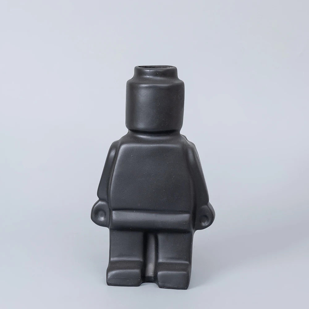 Ceramic Lego Figure Vase Indoor Flower Pot