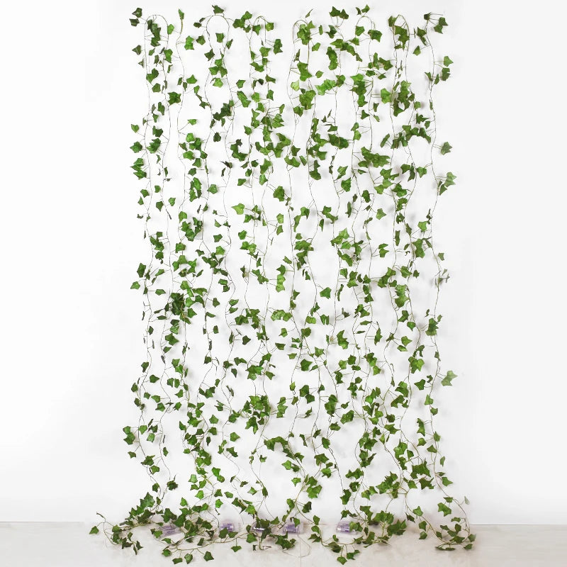 2/5/10M Silk Leaves Fake Creeper Green Leaf Ivy Vine LED String Lights