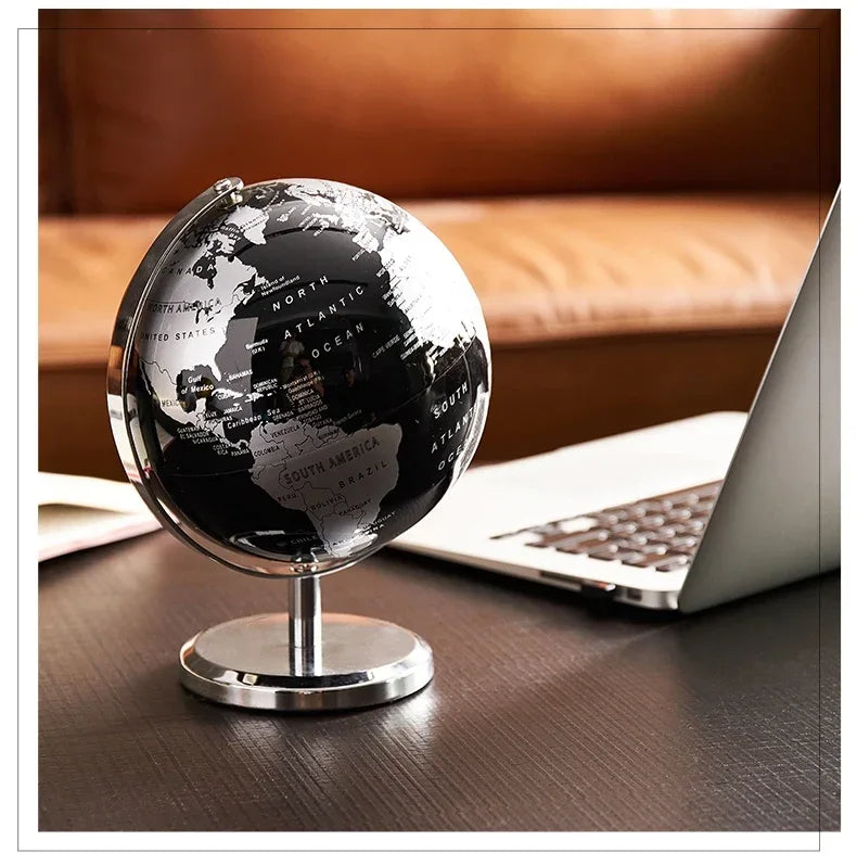 Metal Base World Globe