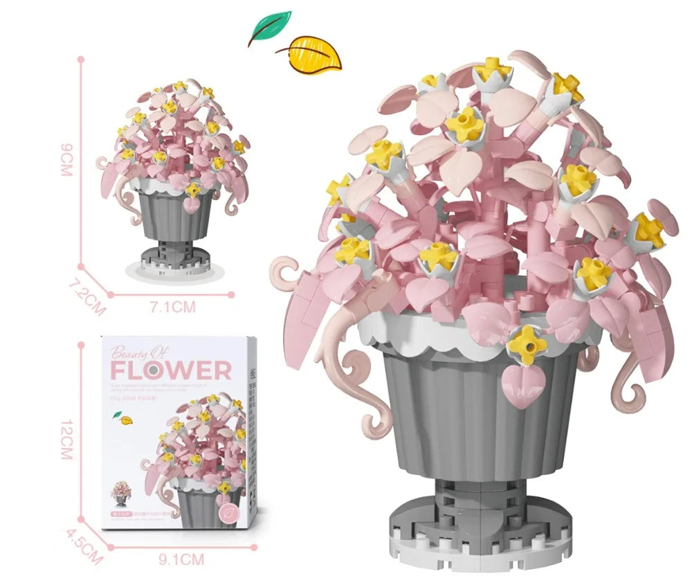 Building Block Flower Potted Plant