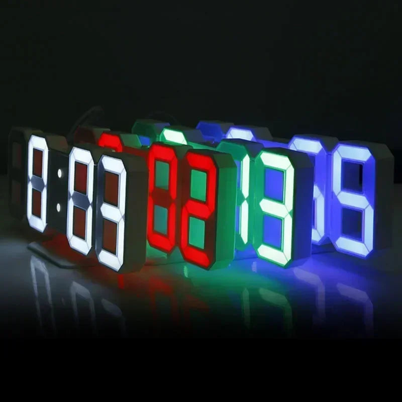 Clock 3D LED Digital Alarm Clock Wall Clock