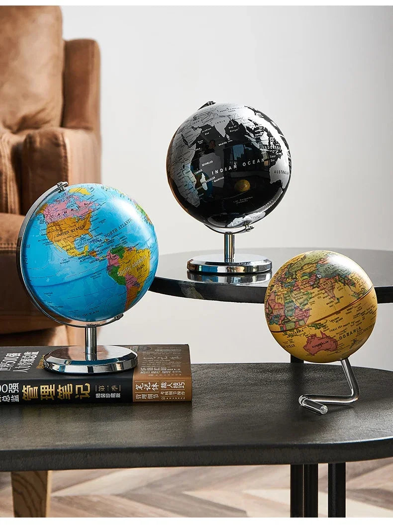 Metal Base World Globe