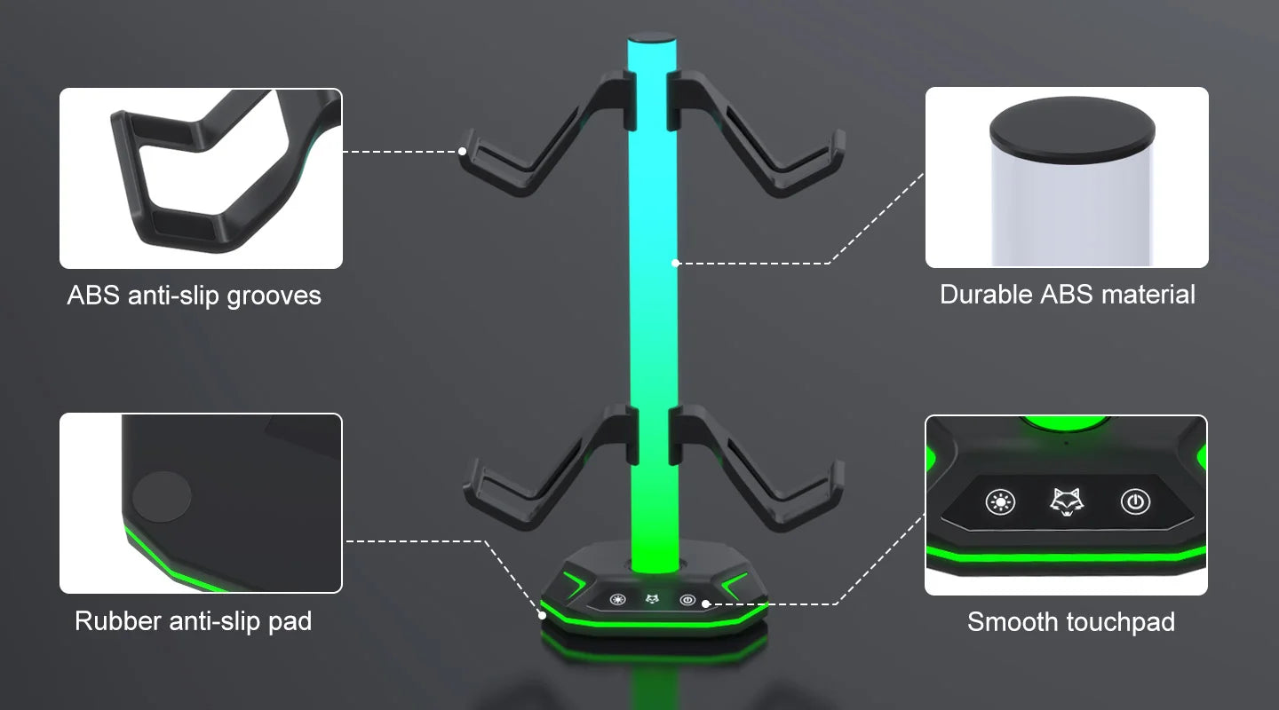 Gaming RGB Headphone Stand for Playstation5 Controller Holder