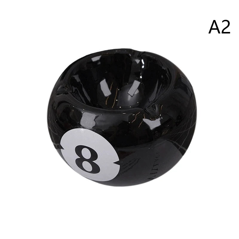 Black Eight Ceramic Ashtray