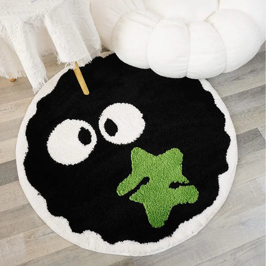 Cartoon Black Briquettes Carpet