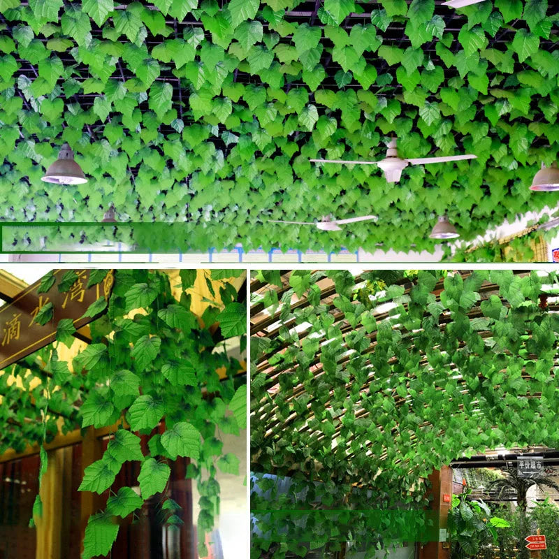 1Pcs 230cm green silk artificial Hanging ivy leaf garland plants