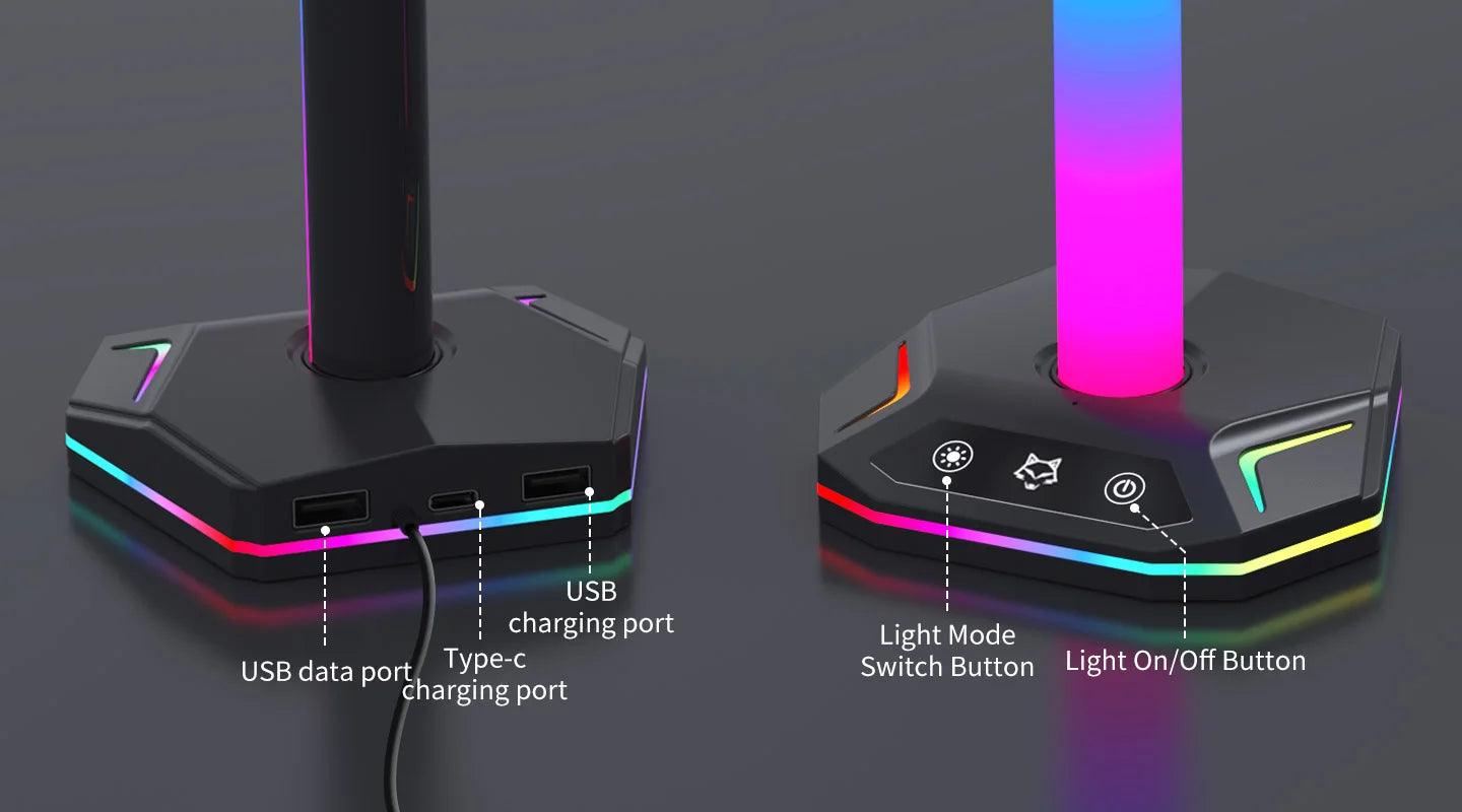 Gaming RGB Headphone Stand for Playstation5 Controller Holder