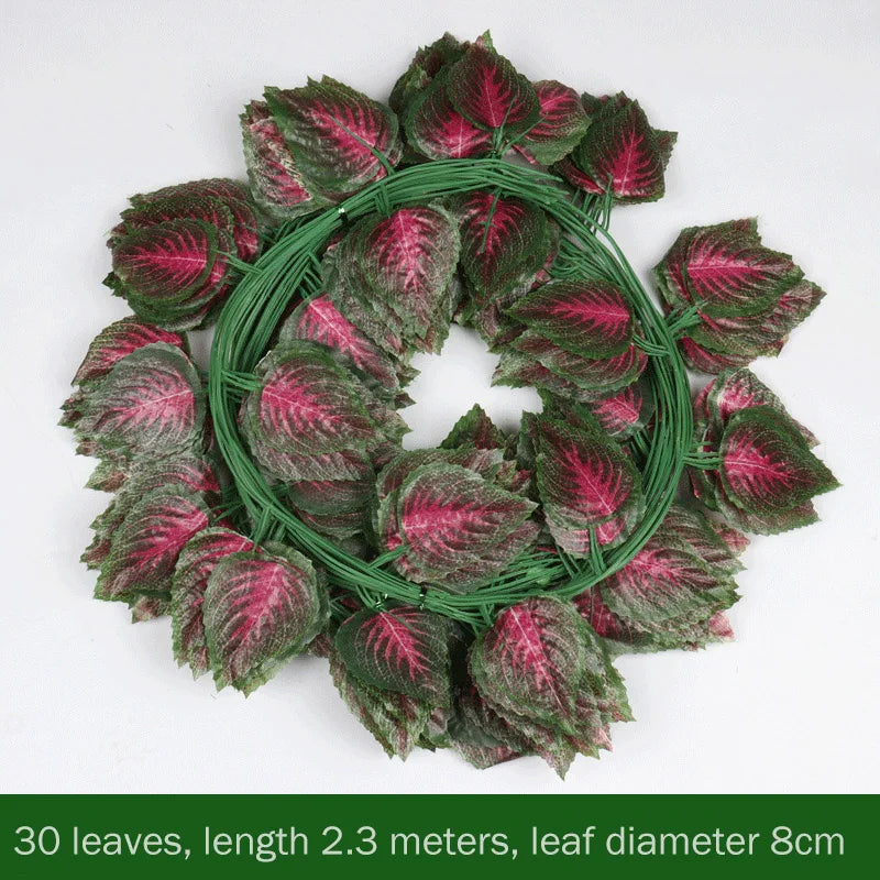 1Pcs 230cm green silk artificial Hanging ivy leaf garland plants