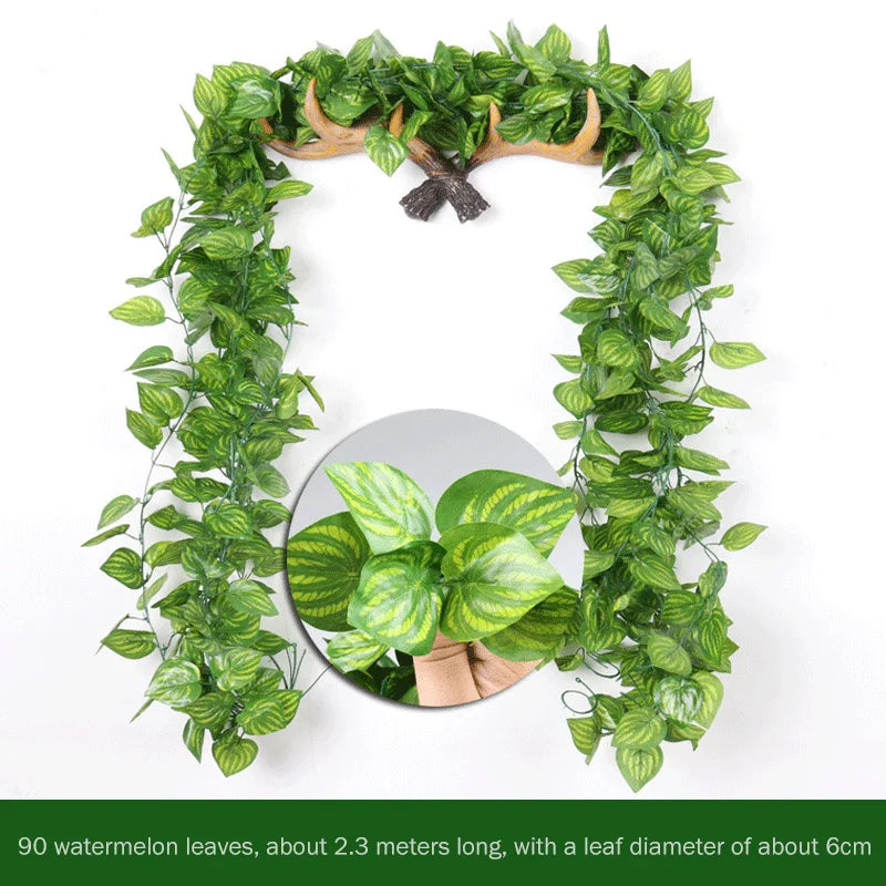 1Pcs 230cm green silk artificial Hanging ivy leaf garland plants