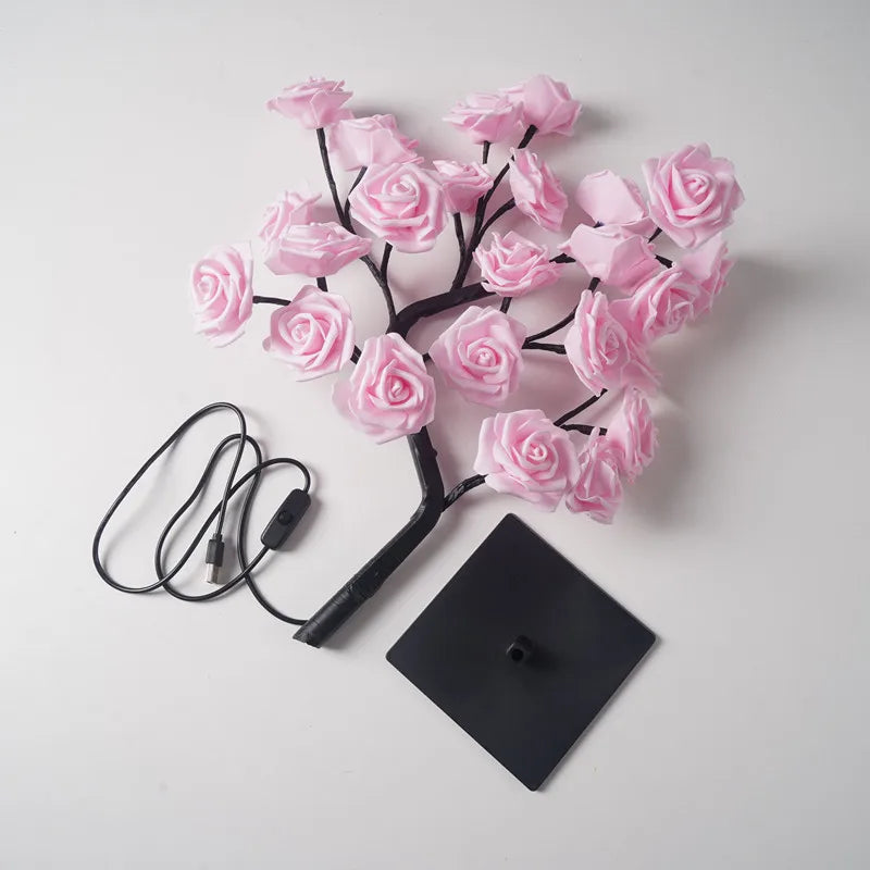 LED Table Lamp Rose Flower Tree