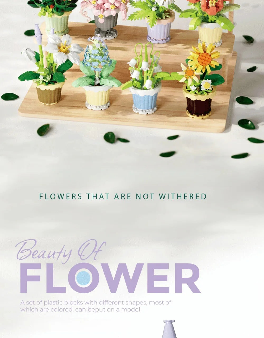Building Block Flower Potted Plant