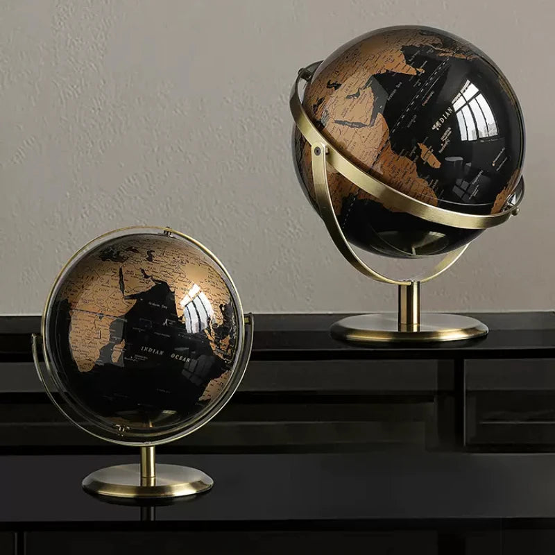 Metal Base World Globe