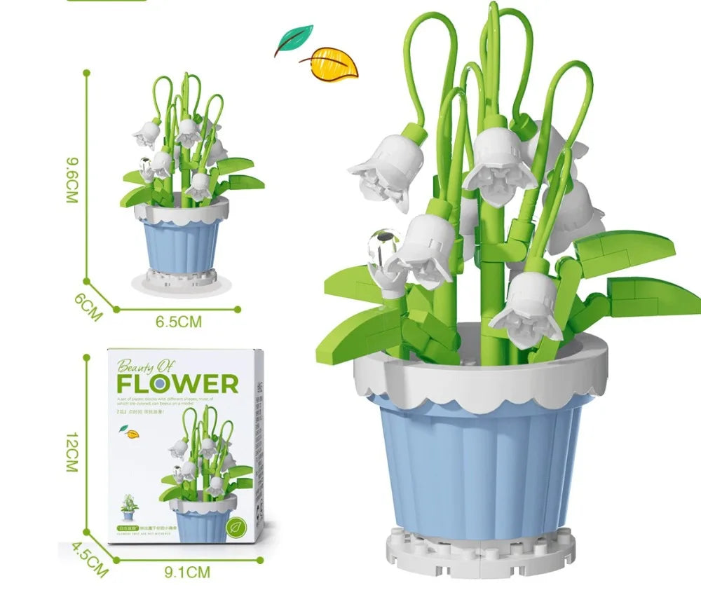 Building Block Flower Potted Plant