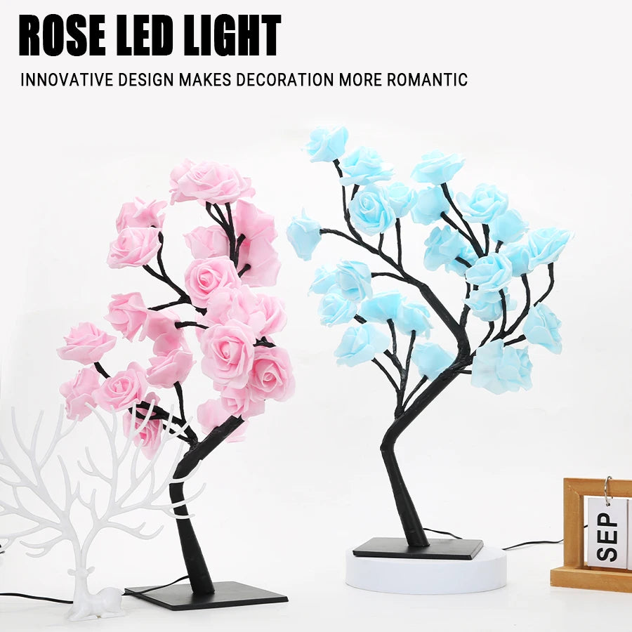 LED Table Lamp Rose Flower Tree