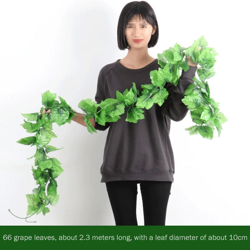 1Pcs 230cm green silk artificial Hanging ivy leaf garland plants