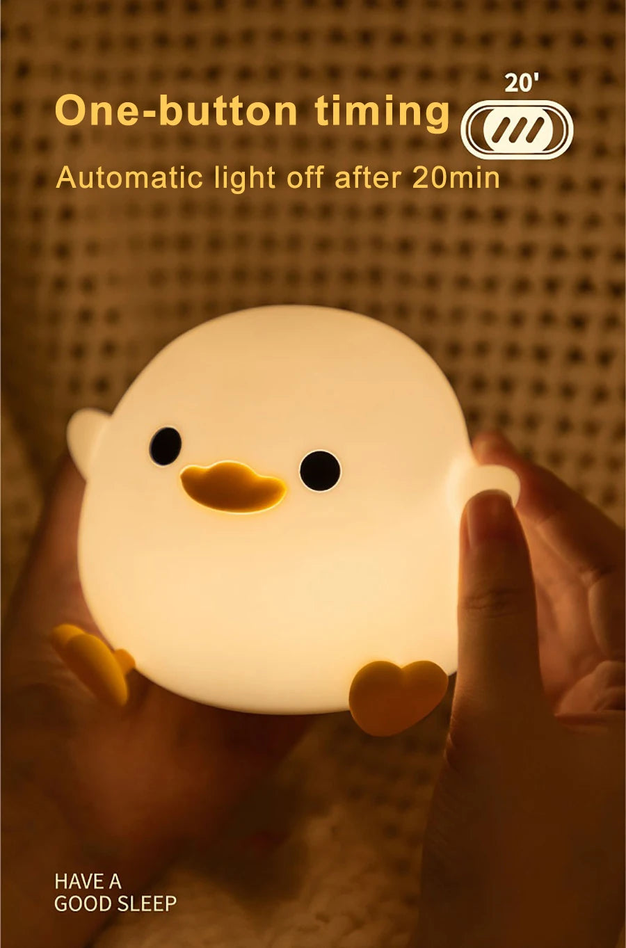 LED Night light Cute duck Cartoon animals Silicone lamp