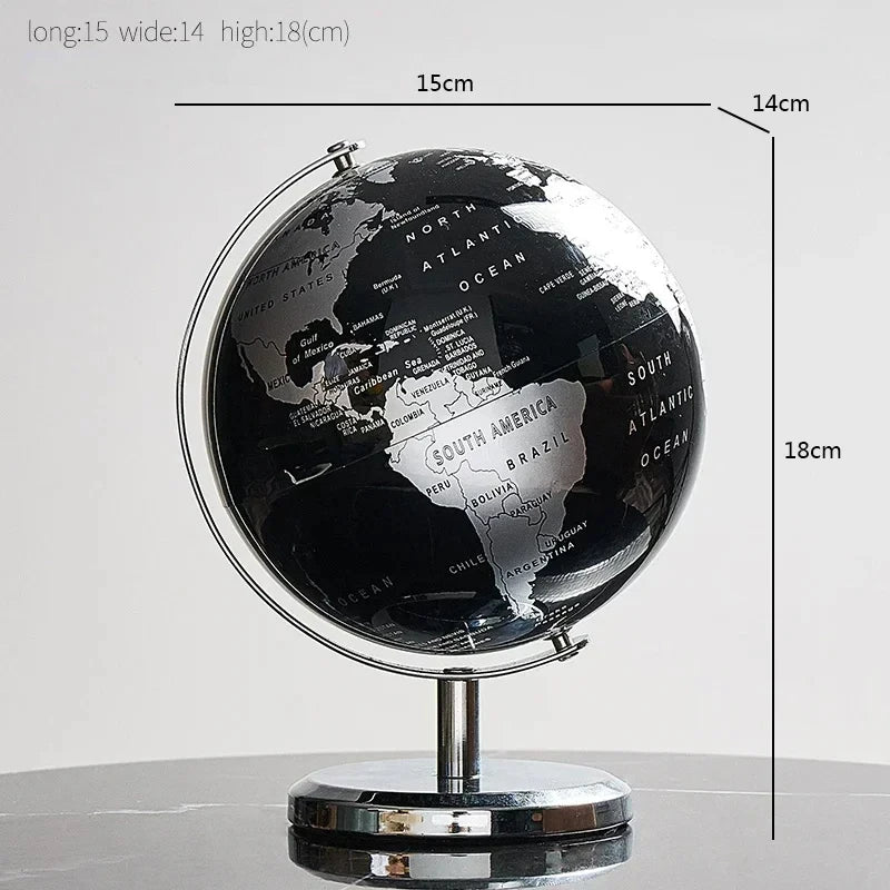 Metal Base World Globe