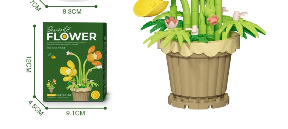 Building Block Flower Potted Plant