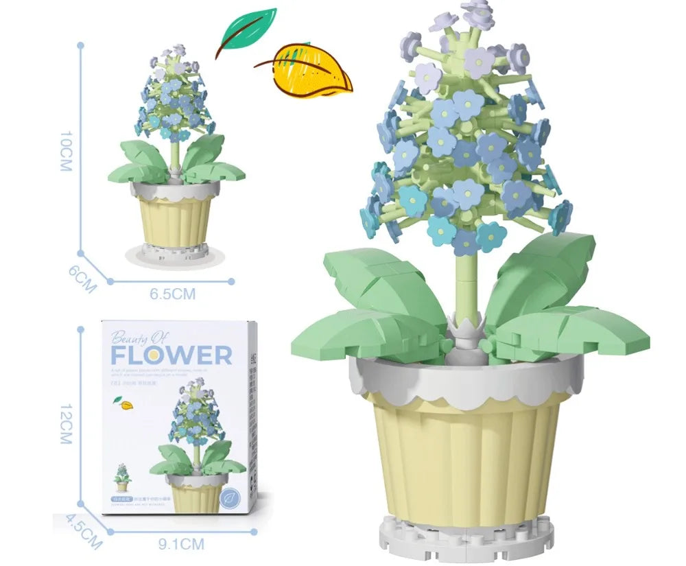 Building Block Flower Potted Plant