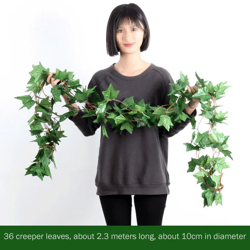 1Pcs 230cm green silk artificial Hanging ivy leaf garland plants