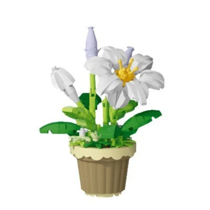Building Block Flower Potted Plant
