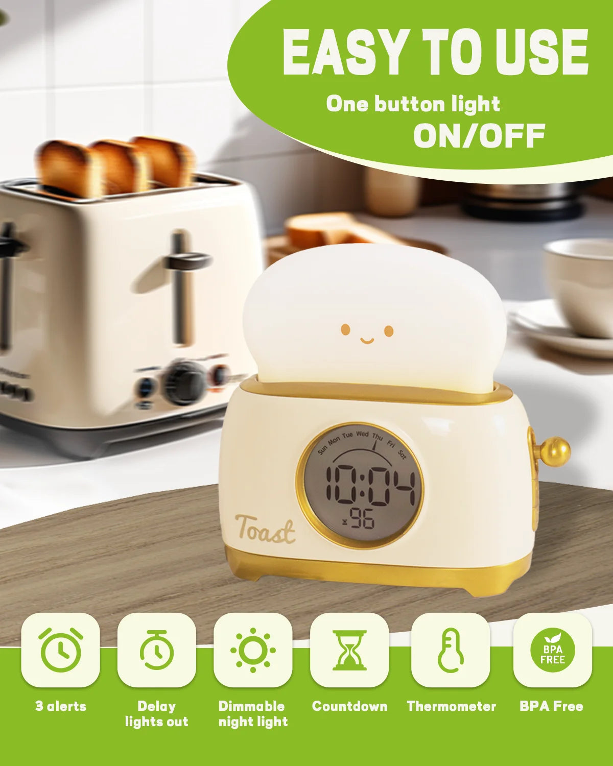 Kid Alarm Clock LED Night