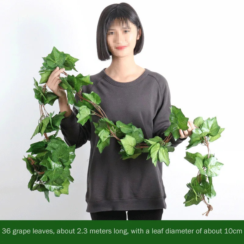 1Pcs 230cm green silk artificial Hanging ivy leaf garland plants