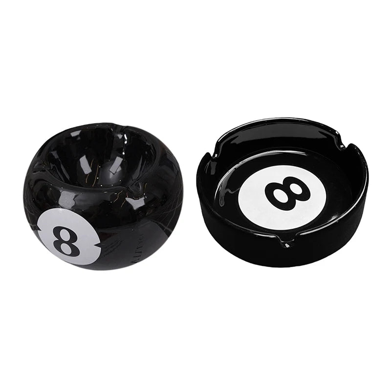 Black Eight Ceramic Ashtray