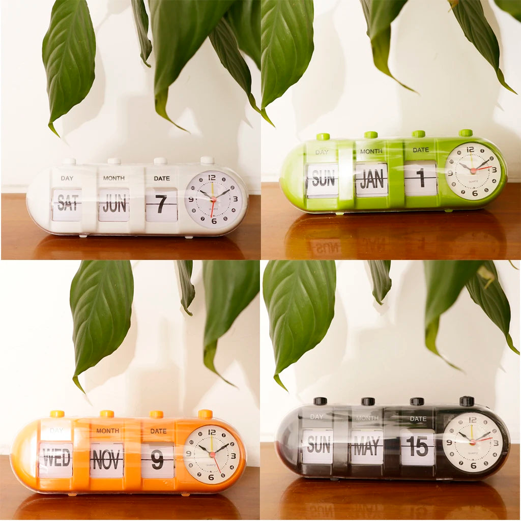 Creative Digital Auto Flip Down Clock Desk Stand Page Clock