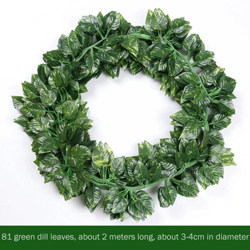 1Pcs 230cm green silk artificial Hanging ivy leaf garland plants