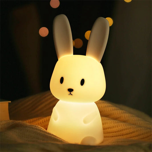 LED Night Light cute Rabbit Animal Cartoon Silicone Lamp